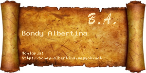 Bondy Albertina névjegykártya